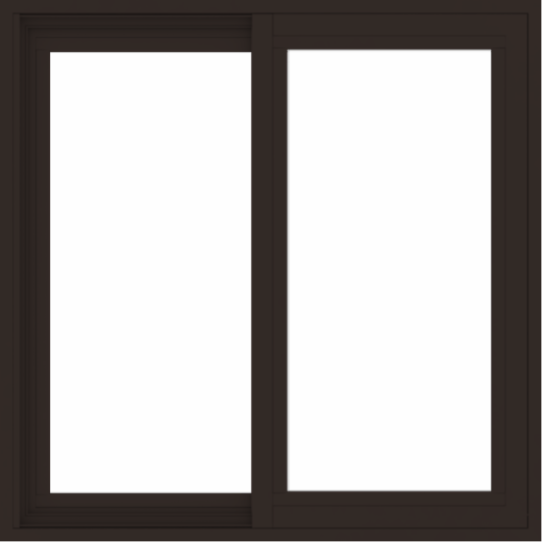 WDMA 30x30 (29.5 x 29.5 inch) Vinyl uPVC Dark Brown Slide Window without Grids Exterior