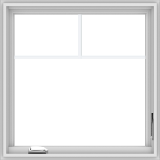 WDMA 30x30 (29.5 x 29.5 inch) White Vinyl uPVC Crank out Casement Window with Fractional Grilles