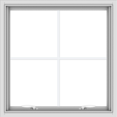 WDMA 30x30 (29.5 x 29.5 inch) White uPVC Vinyl Push out Awning Window with Colonial Grids Interior