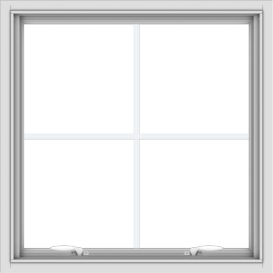 WDMA 30x30 (29.5 x 29.5 inch) White uPVC Vinyl Push out Awning Window with Colonial Grids Interior