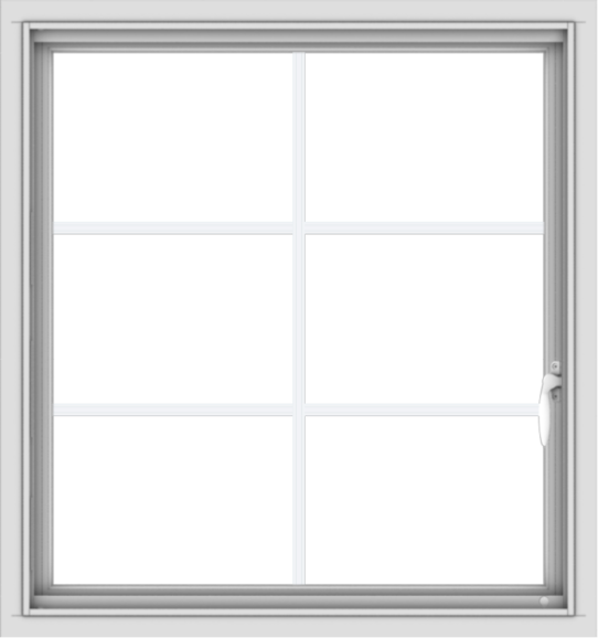 WDMA 30x32 (29.5 x 31.5 inch) Vinyl uPVC White Push out Casement Window with Colonial Grids