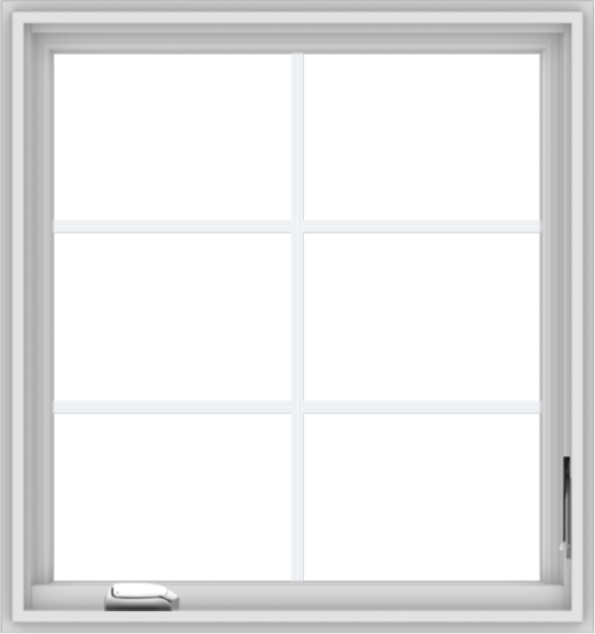 WDMA 30x32 (29.5 x 31.5 inch) White Vinyl uPVC Crank out Casement Window with Colonial Grids
