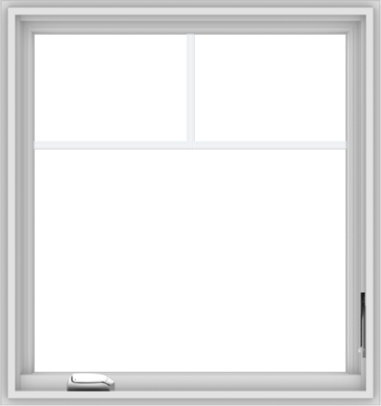 WDMA 30x32 (29.5 x 31.5 inch) White Vinyl uPVC Crank out Casement Window with Fractional Grilles