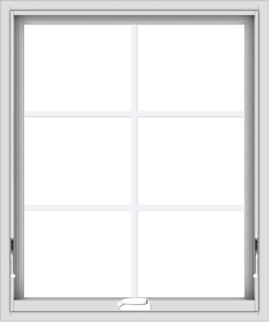 WDMA 30x36 (29.5 x 35.5 inch) White Vinyl uPVC Crank out Awning Window with Colonial Grids Interior