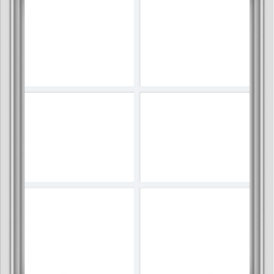 WDMA 30x36 (29.5 x 35.5 inch) White uPVC Vinyl Push out Awning Window with Colonial Grids Interior