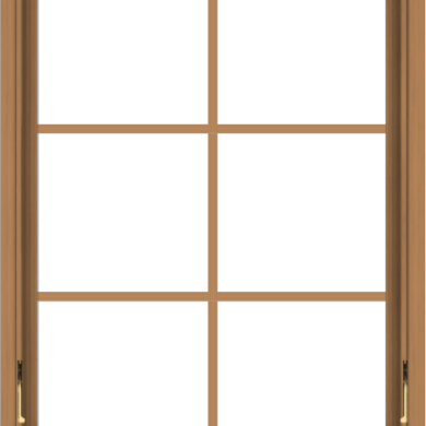 WDMA 30x40 (29.5 x 39.5 inch) Oak Wood Dark Brown Bronze Aluminum Crank out Awning Window with Colonial Grids Interior