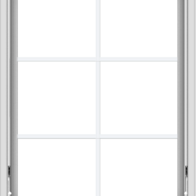 WDMA 30x40 (29.5 x 39.5 inch) White Vinyl uPVC Crank out Awning Window with Colonial Grids Interior