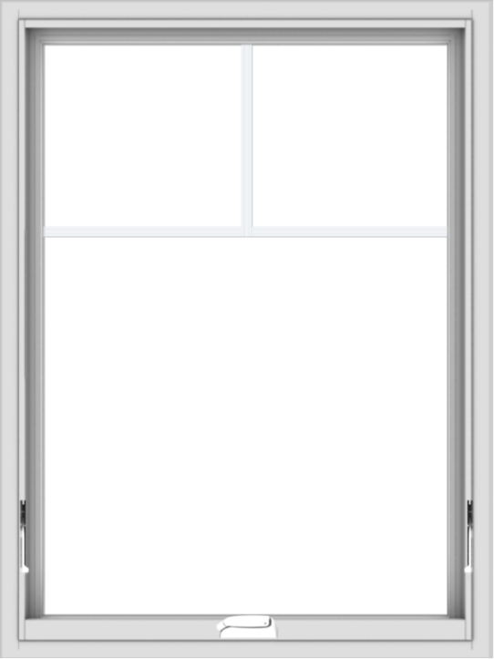 WDMA 30x40 (29.5 x 39.5 inch) White Vinyl uPVC Crank out Awning Window with Fractional Grilles