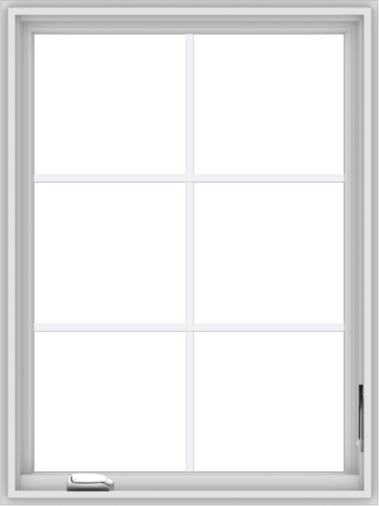 WDMA 30x40 (29.5 x 39.5 inch) White Vinyl uPVC Crank out Casement Window with Colonial Grids