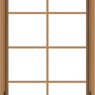 WDMA 30x48 (29.5 x 47.5 inch) Oak Wood Dark Brown Bronze Aluminum Crank out Awning Window with Colonial Grids Interior