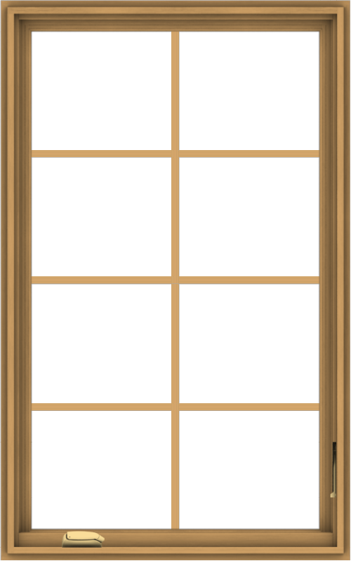 WDMA 30x48 (29.5 x 47.5 inch) Pine Wood Dark Grey Aluminum Crank out Casement Window with Colonial Grids