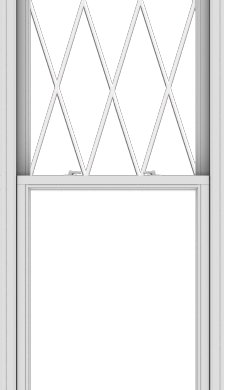 WDMA 32x114 (31.5 x 113.5 inch)  Aluminum Single Double Hung Window with Diamond Grids