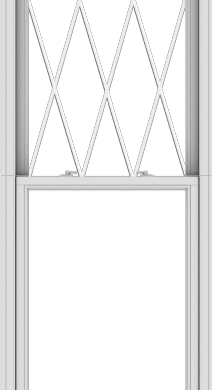 WDMA 32x120 (31.5 x 119.5 inch)  Aluminum Single Double Hung Window with Diamond Grids