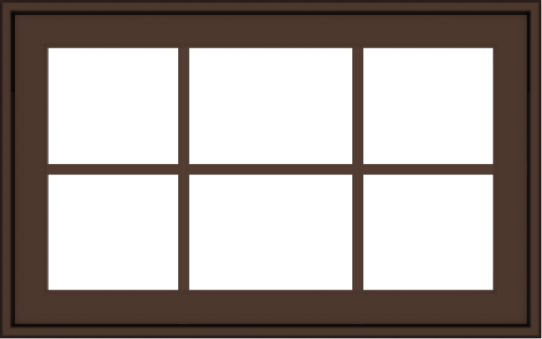 WDMA 32x20 (31.5 x 19.5 inch) Oak Wood Dark Brown Bronze Aluminum Crank out Awning Window with Colonial Grids Exterior