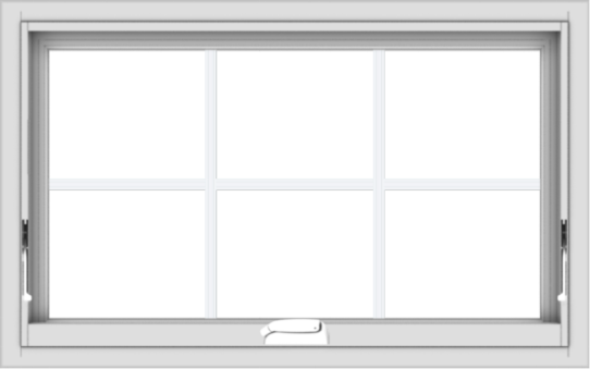 WDMA 32x20 (31.5 x 19.5 inch) White Vinyl uPVC Crank out Awning Window with Colonial Grids Interior