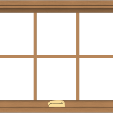 WDMA 32x24 (31.5 x 23.5 inch) Oak Wood Dark Brown Bronze Aluminum Crank out Awning Window with Colonial Grids Interior