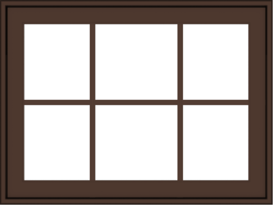 WDMA 32x24 (31.5 x 23.5 inch) Oak Wood Dark Brown Bronze Aluminum Crank out Awning Window with Colonial Grids Exterior
