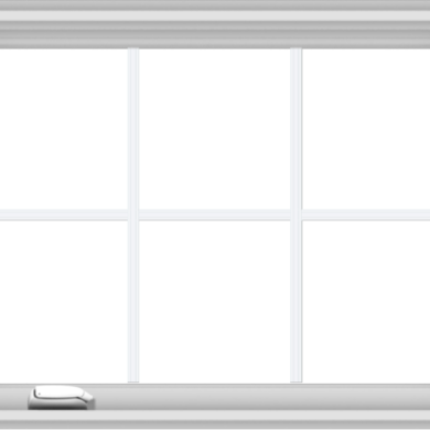 WDMA 32x24 (31.5 x 23.5 inch) White Vinyl UPVC Crank out Casement Window with Colonial Grids Interior