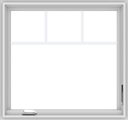 WDMA 32x30 (31.5 x 29.5 inch) White Vinyl UPVC Crank out Casement Window with Fractional Grilles
