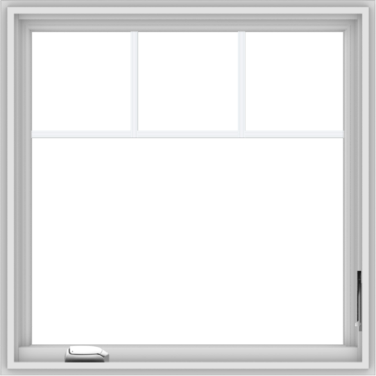 WDMA 32x32 (31.5 x 31.5 inch) White Vinyl UPVC Crank out Casement Window with Fractional Grilles