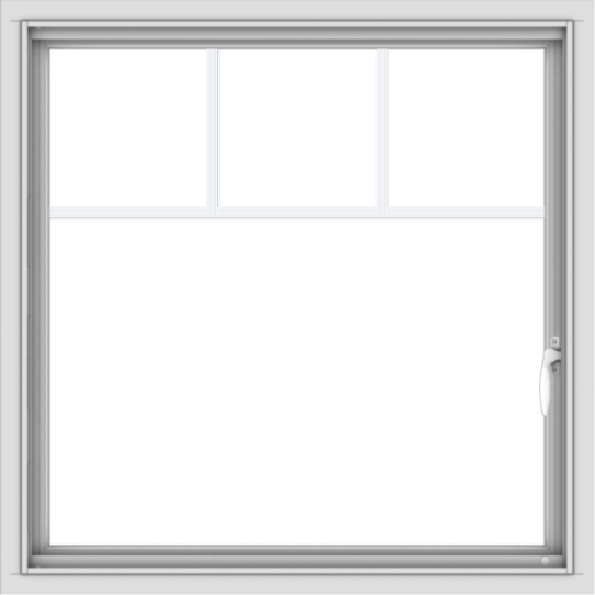 WDMA 32x32 (31.5 x 31.5 inch) White uPVC Vinyl Push out Casement Window with Fractional Grilles