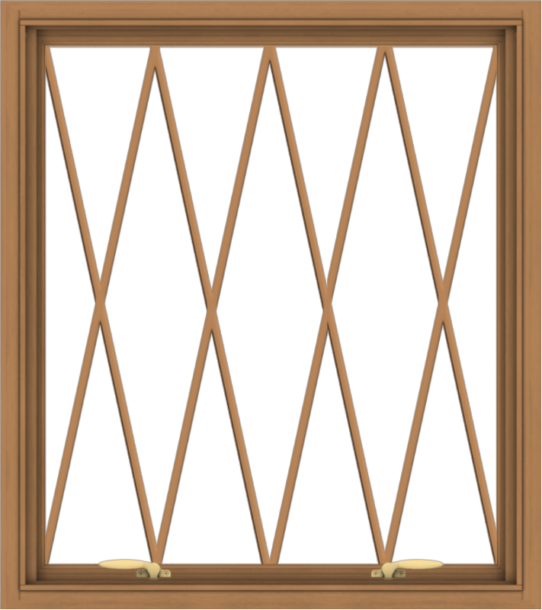 WDMA 32x36 (31.5 x 35.5 inch) Oak Wood Green Aluminum Push out Awning Window without Grids with Diamond Grills