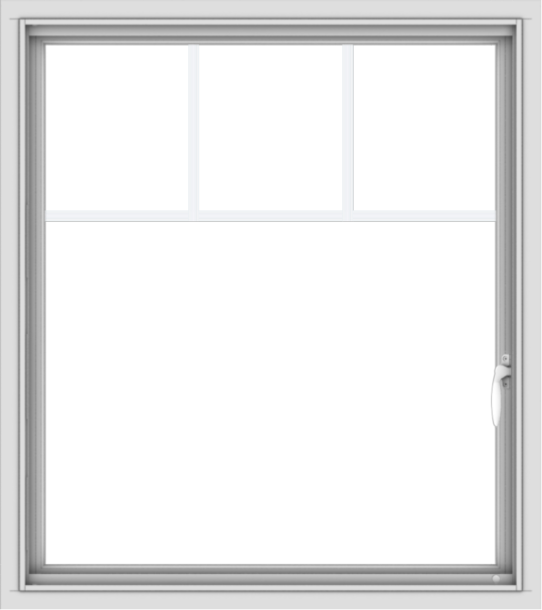 WDMA 32x36 (31.5 x 35.5 inch) White uPVC Vinyl Push out Casement Window with Fractional Grilles