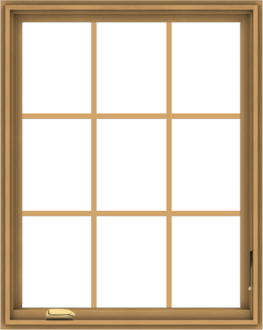 WDMA 32x40 (31.5 x 39.5 inch) Pine Wood Dark Grey Aluminum Crank out Casement Window without Grids