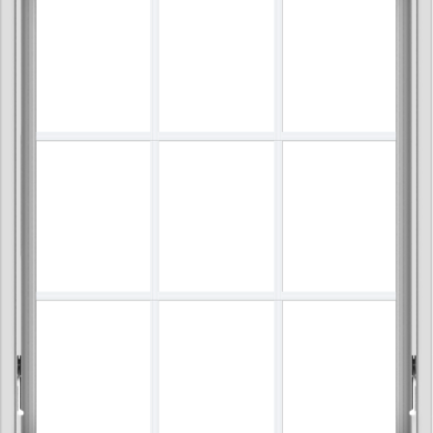 WDMA 32x40 (31.5 x 39.5 inch) White Vinyl uPVC Crank out Awning Window with Colonial Grids Interior