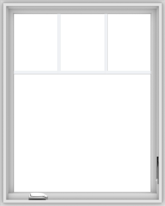 WDMA 32x40 (31.5 x 39.5 inch) White Vinyl UPVC Crank out Casement Window with Fractional Grilles