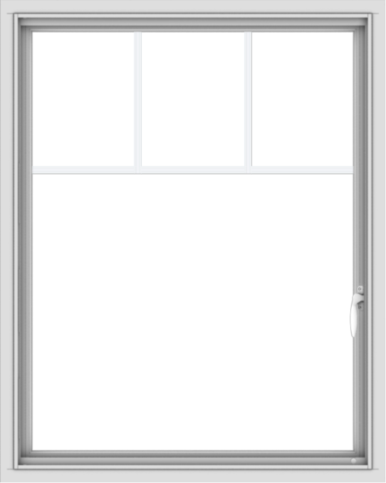 WDMA 32x40 (31.5 x 39.5 inch) White uPVC Vinyl Push out Casement Window with Fractional Grilles