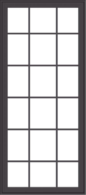 32x72-pine-wood-dark-grey-aluminum-crank-out-casement-window-without-grids-2_d672708c-3f20-47df-829e-1cbe36d5abf6 WDMA 32x72 (31.5 x 71.5 inch) Pine Wood Dark Grey Aluminum Crank out Casement Window with Colonial Grids Exterior