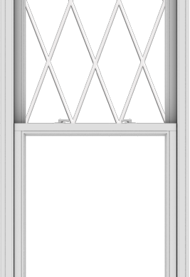 WDMA 32x96 (31.5 x 95.5 inch)  Aluminum Single Double Hung Window with Diamond Grids