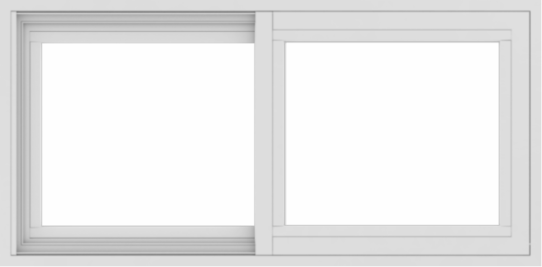 WDMA 36x18 (35.5 x 17.5 inch) Vinyl uPVC White Slide Window without Grids Exterior