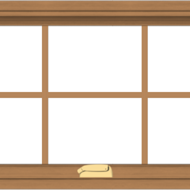 WDMA 36x20 (35.5 x 19.5 inch) Oak Wood Dark Brown Bronze Aluminum Crank out Awning Window with Colonial Grids Interior