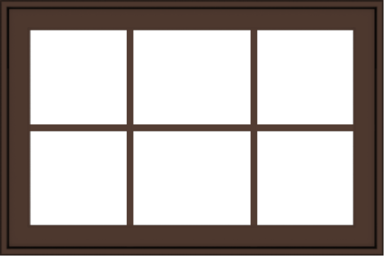 WDMA 36x24 (35.5 x 23.5 inch) Oak Wood Dark Brown Bronze Aluminum Crank out Awning Window with Colonial Grids Exterior