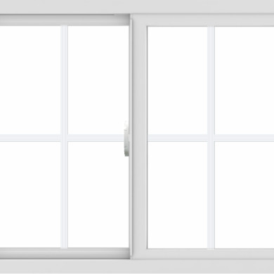 WDMA 36x30 (35.5 x 29.5 inch) Vinyl uPVC White Slide Window with Colonial Grids Exterior