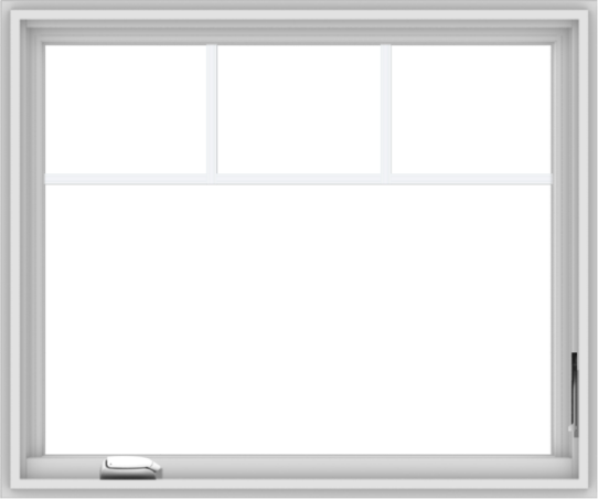 WDMA 36x30 (35.5 x 29.5 inch) White Vinyl UPVC Crank out Casement Window with Fractional Grilles