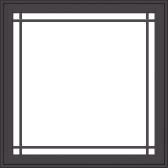 WDMA 36x36 (35.5 x 35.5 inch) Pine Wood Dark Grey Aluminum Crank out Casement Window with Prairie Grilles