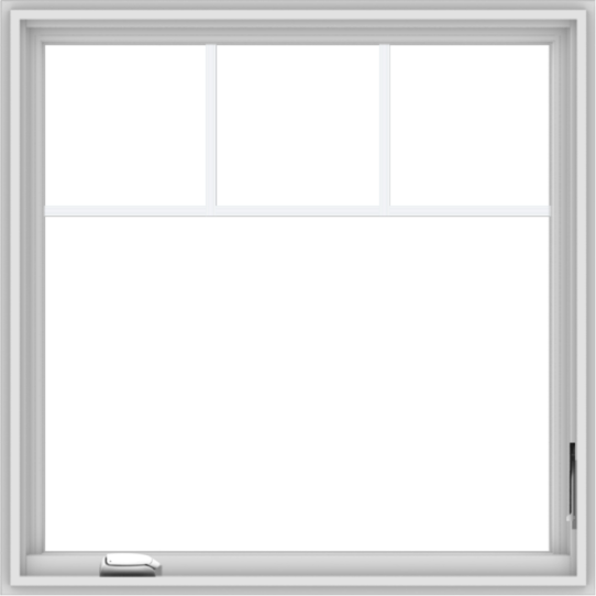 WDMA 36x36 (35.5 x 35.5 inch) White Vinyl UPVC Crank out Casement Window with Fractional Grilles