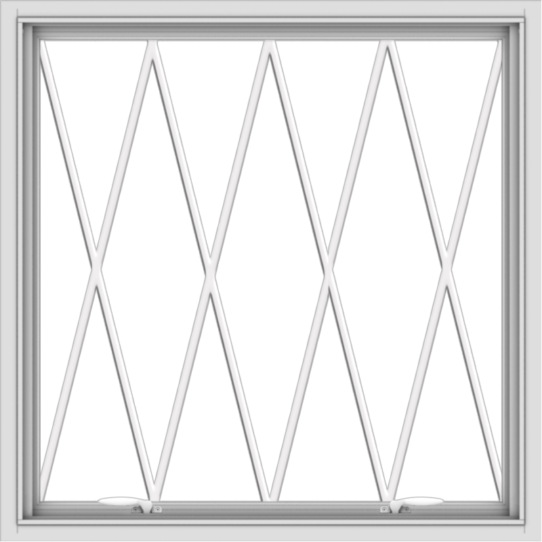 WDMA 36x36 (35.5 x 35.5 inch) White uPVC Vinyl Push out Awning Window without Grids with Diamond Grills