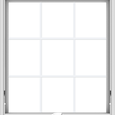 WDMA 36x40 (35.5 x 39.5 inch) White Vinyl uPVC Crank out Awning Window with Colonial Grids Interior