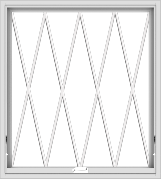 WDMA 36x40 (35.5 x 39.5 inch) White Vinyl uPVC Crank out Awning Window without Grids with Diamond Grills