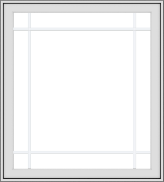 WDMA 36x40 (35.5 x 39.5 inch) White uPVC Vinyl Push out Casement Window with Prairie Grilles