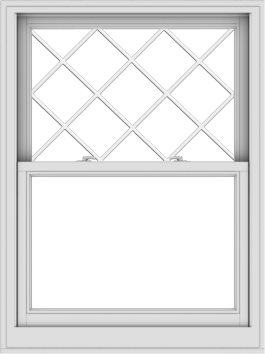 WDMA 36x48 (35.5 x 47.5 inch)  Aluminum Single Double Hung Window with Diamond Grids