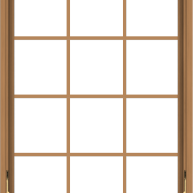 WDMA 36x48 (35.5 x 47.5 inch) Oak Wood Dark Brown Bronze Aluminum Crank out Awning Window with Colonial Grids Interior