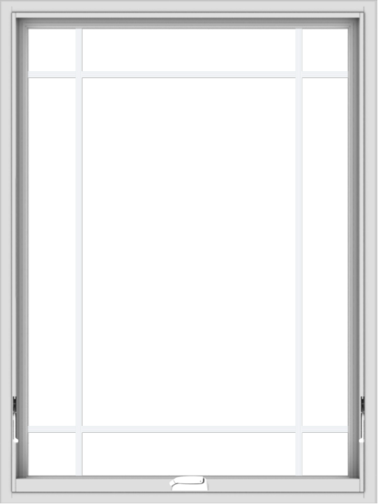 WDMA 36x48 (35.5 x 47.5 inch) White Vinyl uPVC Crank out Awning Window with Prairie Grilles