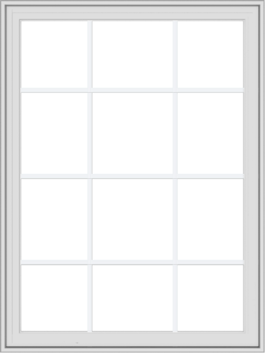 WDMA 36x48 (35.5 x 47.5 inch) White Vinyl UPVC Crank out Casement Window with Colonial Grids Exterior