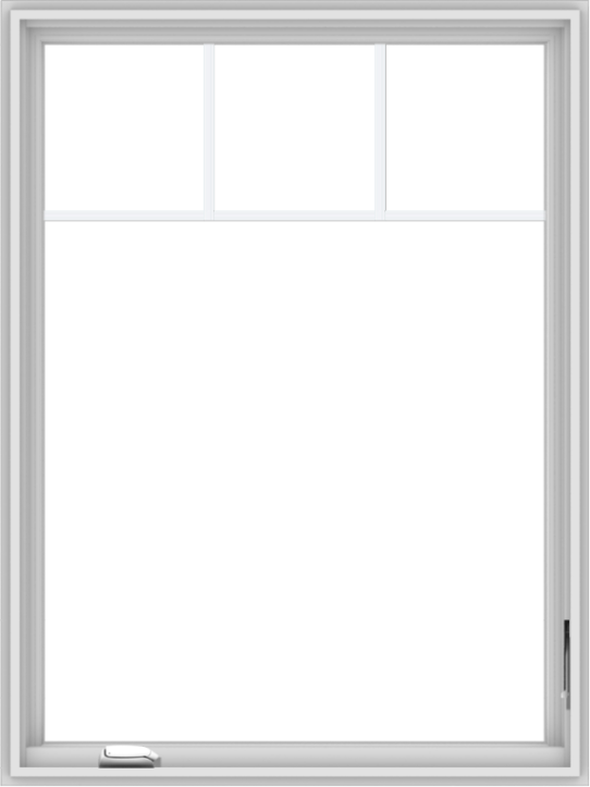 WDMA 36x48 (35.5 x 47.5 inch) White Vinyl UPVC Crank out Casement Window with Fractional Grilles