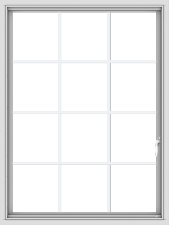 WDMA 36x48 (35.5 x 47.5 inch) White uPVC Vinyl Push out Casement Window without Grids